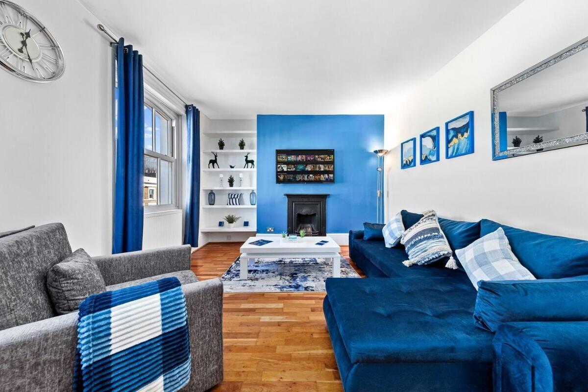 Balcony Blue Theme 1 Bedroom Central London Luxury Flat Near Hyde Park! Accommodates Up To 6! Double Sofa Bed And Next To Station! Eksteriør bilde