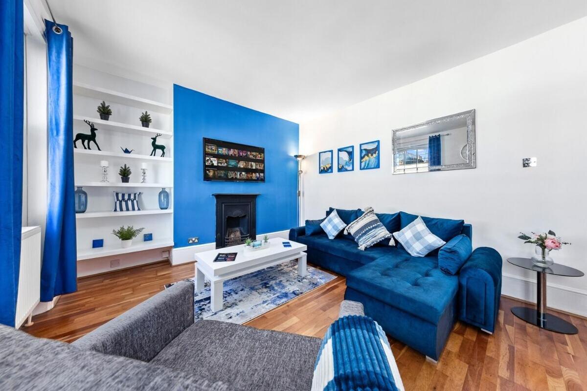 Balcony Blue Theme 1 Bedroom Central London Luxury Flat Near Hyde Park! Accommodates Up To 6! Double Sofa Bed And Next To Station! Eksteriør bilde