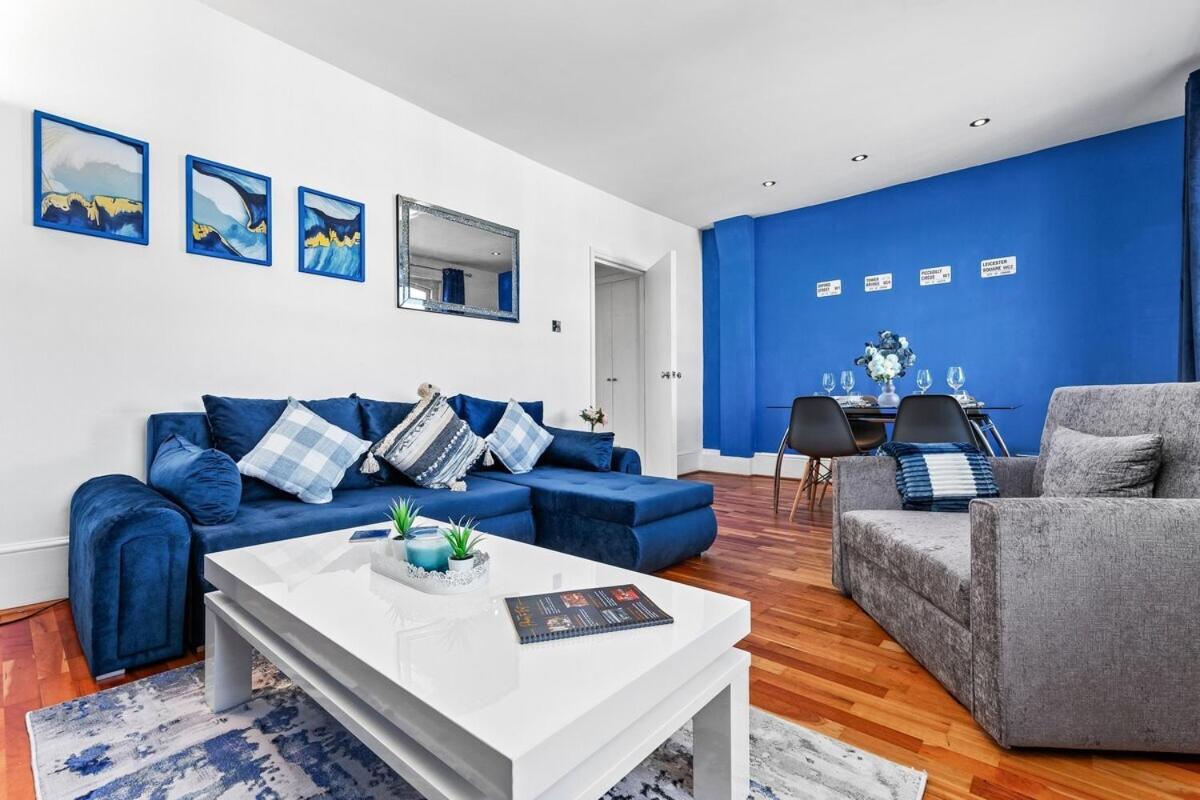 Balcony Blue Theme 1 Bedroom Central London Luxury Flat Near Hyde Park! Accommodates Up To 6! Double Sofa Bed And Next To Station! Eksteriør bilde